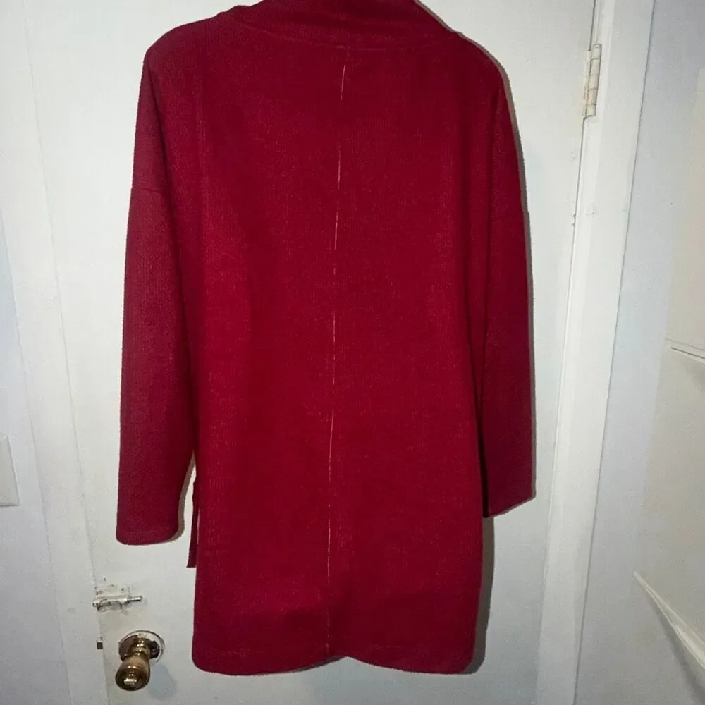ANTHROPOLOGIE Raspberry Red Theresa Tunic Sweater-M